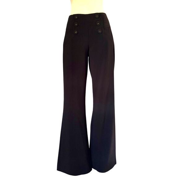 Cache Black Pant 3" Wide Self Belt Waist Wide Leg Sailor Style NWT $128 - Picture 1 of 9
